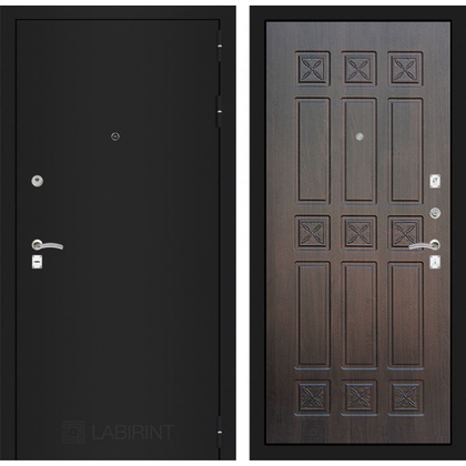 Дверь Лабиринт Classic 16 (Шагрень черная / Алмон 28)